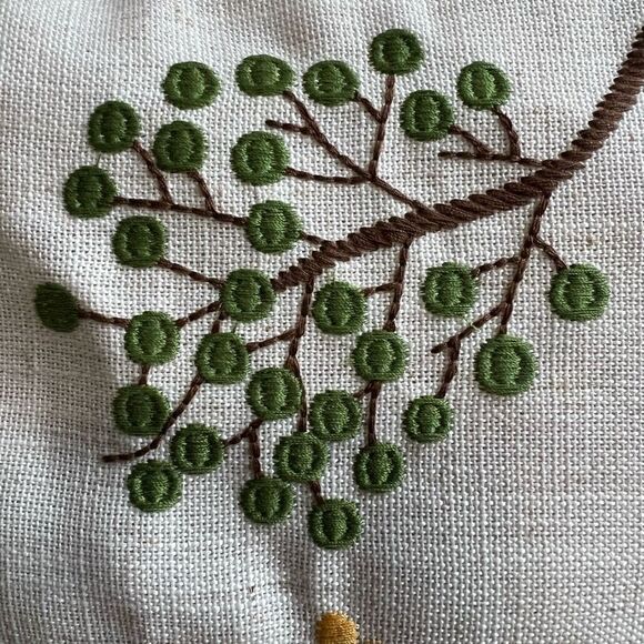 Embroidered Spring Wildflowers Throw Pillow Cover 18x18 - Picture 4 of 7